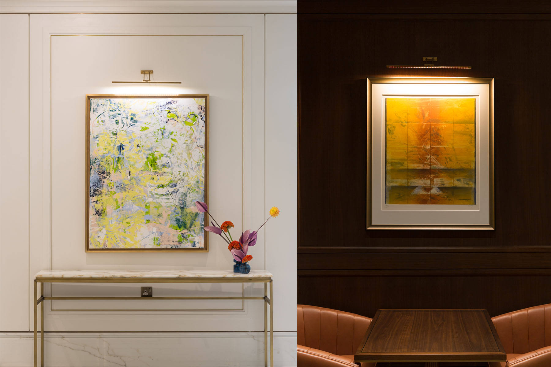 artworks by Anne Commet and Christiane Vielle in the Carlton Tower