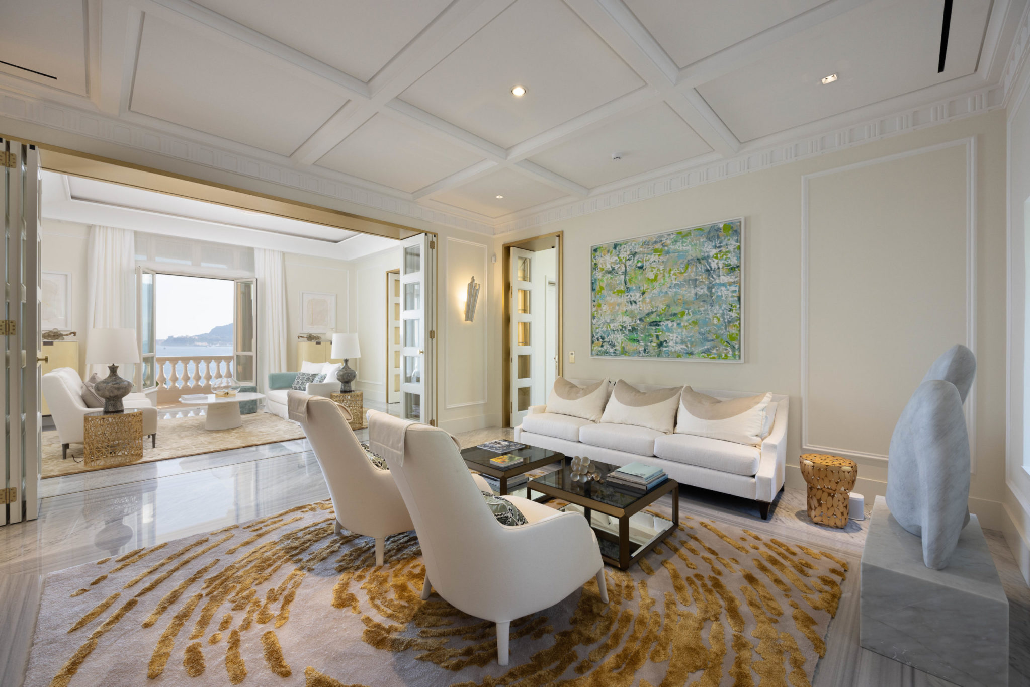 Peinture sur toile d'Anne Commet dans le salon de l'Eclaircie 